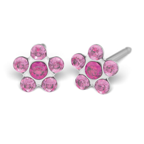 Studex Ohrlochstechen Medizinische Ohrringe pinke Blume