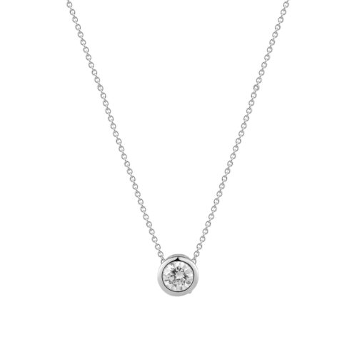 Zargenkette mit Diamant 0,30ct , 585/- Weißgold XGLD1002W