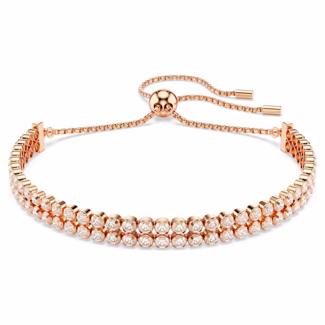matrix-tennis-armband--rundschliff--weiß--roségold-legierungsschicht-swarovski-5677823