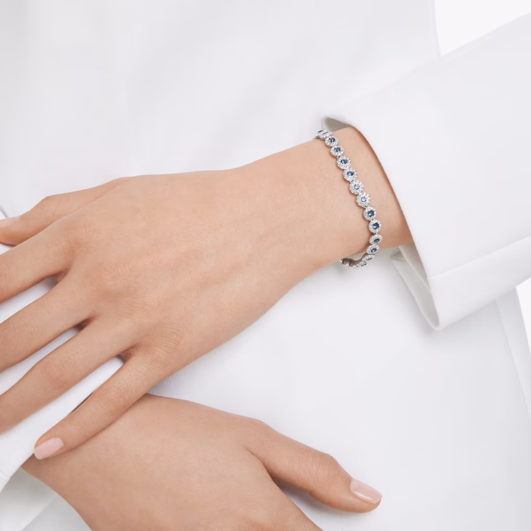 una-angelic-tennis-armband--rundschliff--blau--rhodiniert-swarovski-5733401