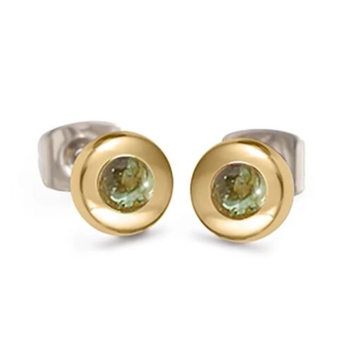 Boccia Ohrschmuck Titan Goldplattiert Turmalin Grün 05053-04