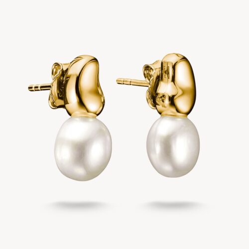 Thomas Sabo Ohrstecker mit Perlen Natural Beauty vergoldet