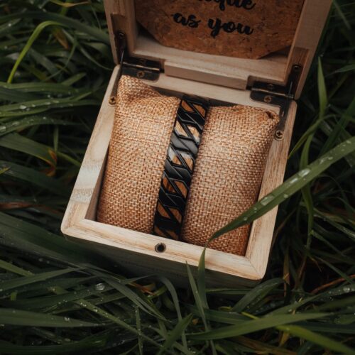 Holzkern Armband Bariton Zebrano & Schwarz