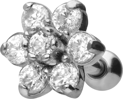 Argento Piercingstecker funkelnde Blume SO564SI