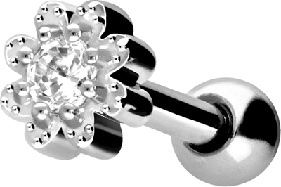 Argento Piercingstecker Kristallblume SO497SI