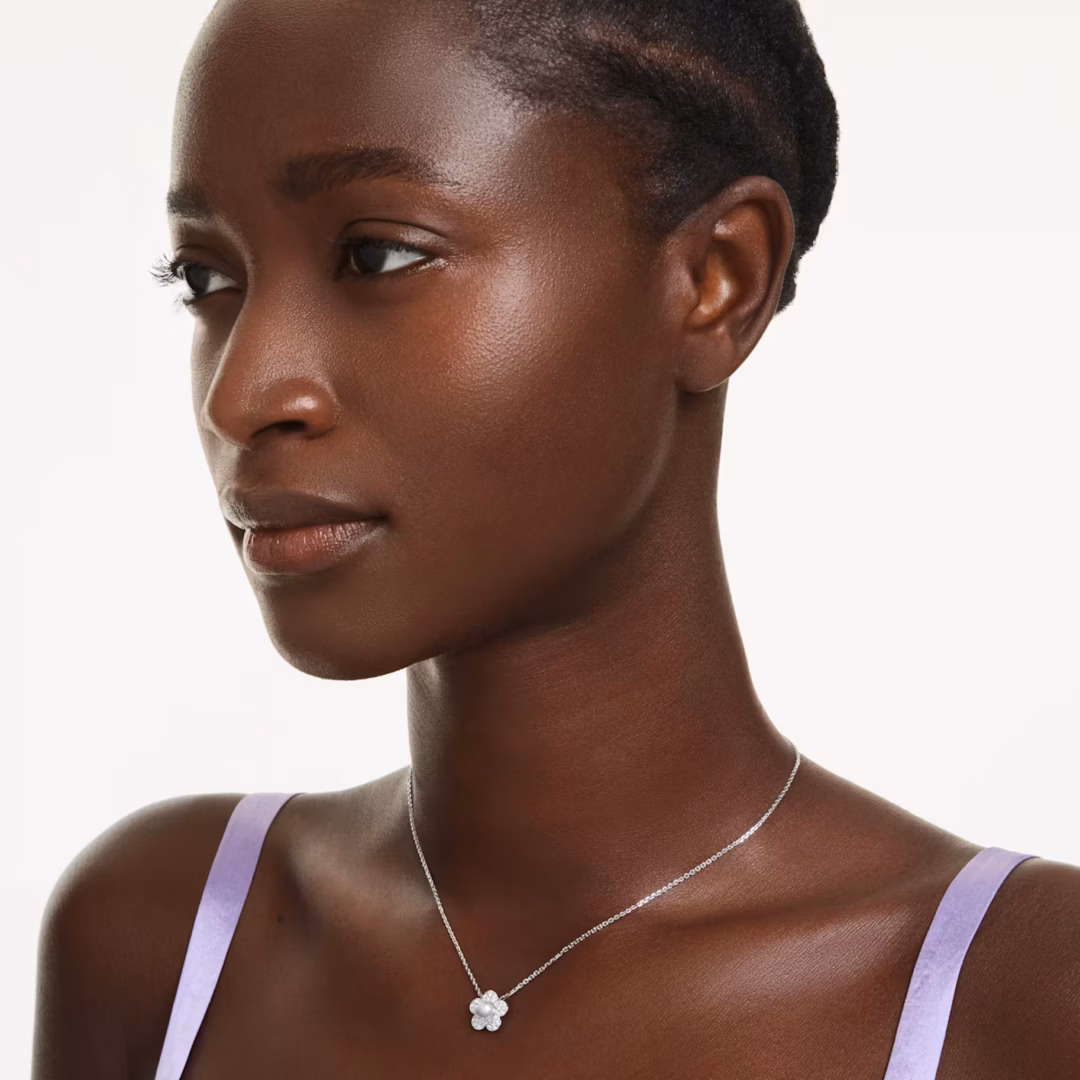 ariana-grande-x-swarovski-anhänger--kristallperle--rundschliff--blume--weiß--rhodiniert-swarovski-5755817