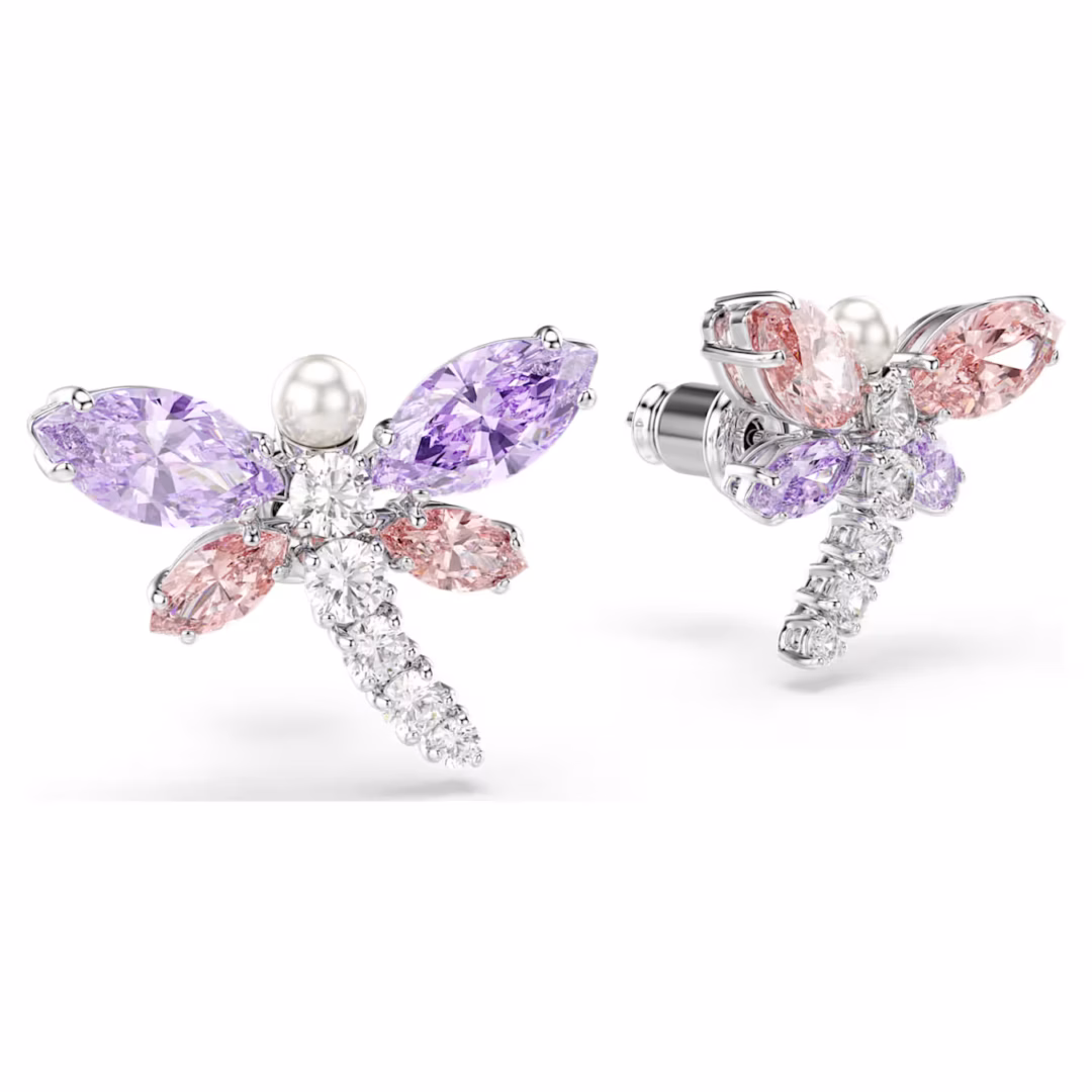 ariana-grande-x-swarovski-ohrstecker--verschiedene-schliffe--libelle--mehrfarbig--rhodiniert-swarovski-5737371 (3)