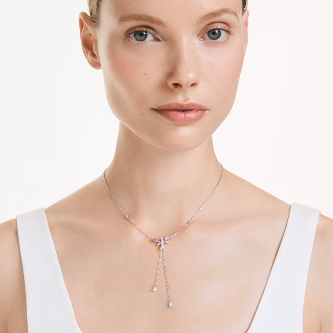 ariana-grande-x-swarovski-y-halskette--verschiedene-schliffe--libelle--mehrfarbig--rhodiniert-swarovski-5749183