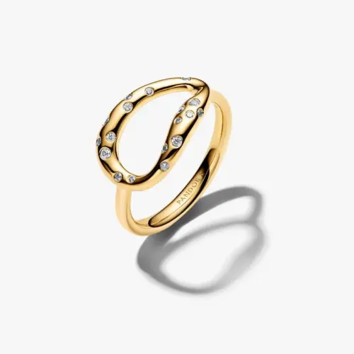 Pandora Organisch Geformter Steinbesetzter Statement-Ring 164676C01