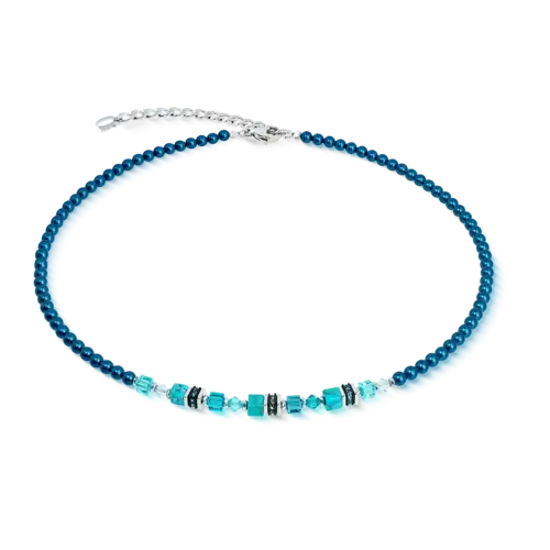 Coeur de Lion Halskette Princess Teal Glow silber 2103100624