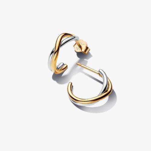 Pandora Organisch Geformte Bicolor Offene Creolen-Ohrringe  263880C00