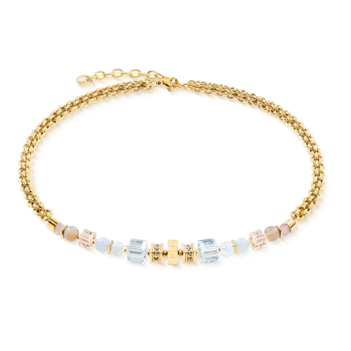Coeur de Lion Halskette Cube Nexus gold-pastell 3022101038