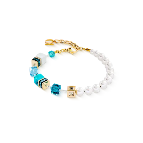 Coeur de Lion GeoCUBE® Precious Fusion Pearls Armband türkis 5086300616
