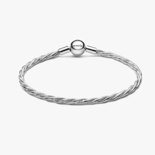 Runder Pandora Verschluss Gedrehtes Schlangen-Gliederarmband 593757C00