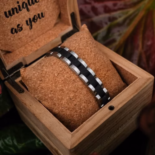 Holzkern Armband Accord Ahorn & Silber