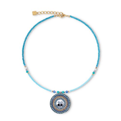 Coeur de Lion, Halskette Amulett Ocean Vibes Türkis Gold, 2035/10-0600