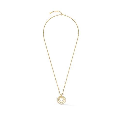 Coeur de Lion Halskette Circle Trio Crystal Gold 2064101816