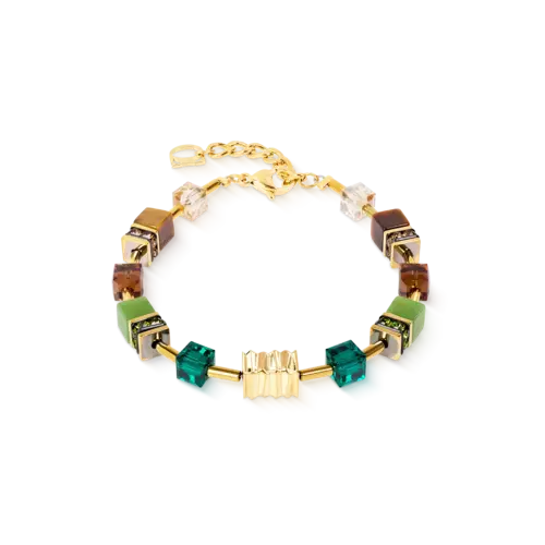 Coeur de Lion GeoCUBE® Iconic Wave Armband Forest gold 3025301109