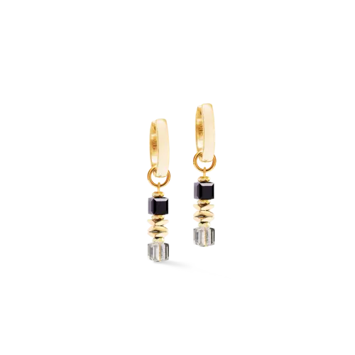 Coeur de Lion Creolen Wave Cube Flow gold-schwarz 3044211316