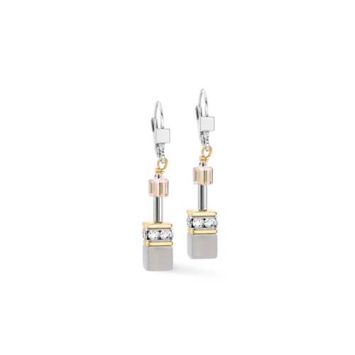 Coeur de Lion GeoCUBE® Ohrhänger Achat & Hämatit grau-gold 4017201216