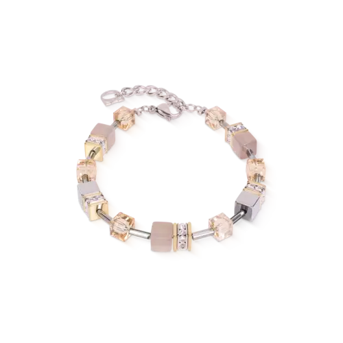 Coeur de Lion GeoCUBE® Armband Achat & Hämatit grau-gold 4017301216