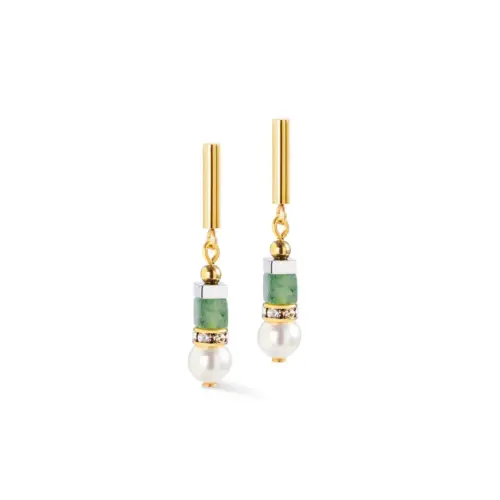 Coeur de Lion Ohrhänger 4354-21-0500 Precious Fusion Offset Gold-grün