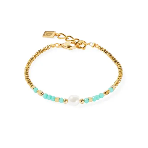 Coeur de Lion Armband 4358/30-0522 Gold Mint Perle
