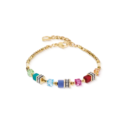 Coeur de Lion Armband Mini Cubes multicolor rainbow gold 4565301516
