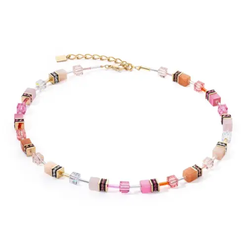 Coeur de Lion Halskette 4905/10-1902 GeoCUBE® Iconic Precious Rosa-orange