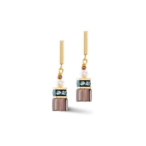 Coeur de Lion GeoCUBE® Smoky Quartz & Pearls Swarovski® 1122/21-1538