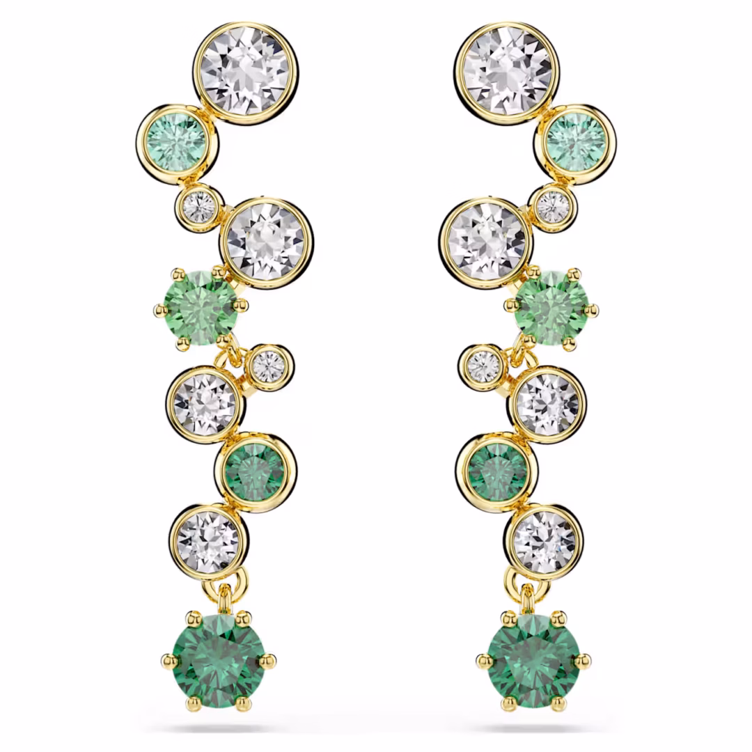 constella-drop-ohrhänger--verschiedene-schliffe--grün--18k-goldbeschichtet-swarovski-5732248