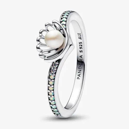 Pandora Disney Prinzessin Arielle Muschel Behandelte Süßwasserzuchtperle Ring  193654C01