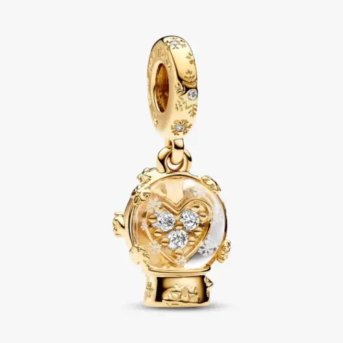 Pandora Herz Schneeflocke Schneekugel Charm-Anhänger 762825C01