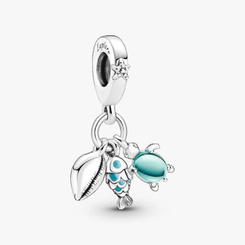 Pandora Fisch, Meeresschildkröte & Muschel Dreifacher Charm-Anhänger 791697C01