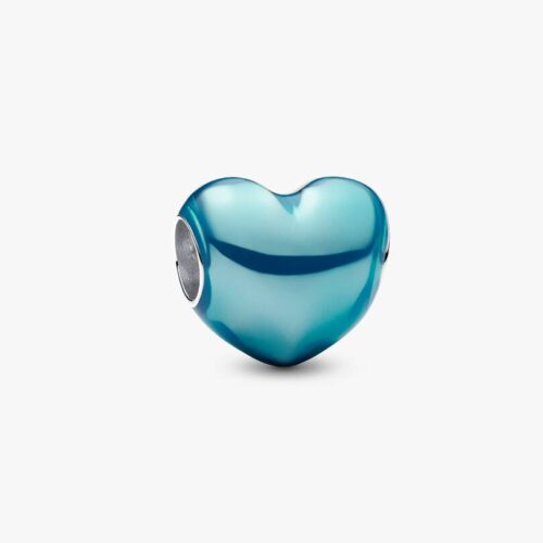 Pandora Himmelblaues Metallic-Herz Charm 793337C06