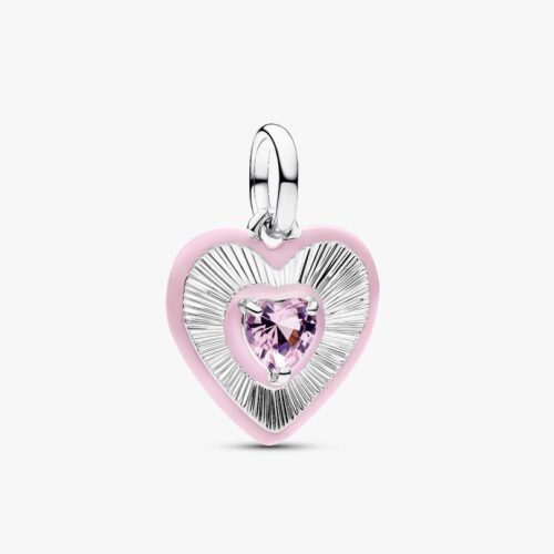 Pandora Strahlendes Rosafarbenes Herz Medaillon-Charm 794409C01