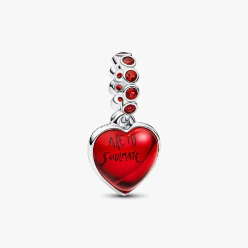Pandora Rotes Murano-Glas Herz Doppel-Charm-Anhänger 794429C01