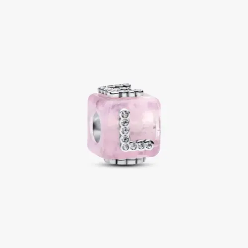Pandora Rosafarbener Murano-Glas Liebeswürfel Charm 794433C01