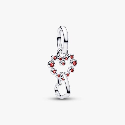 Pandora Verbundene Herzen & Rote Steine Charm-Anhänger 794435C01