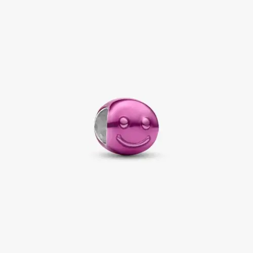 Pandora Rosafarbenes Glückliches Gesicht Mini-Charm 794815C01
