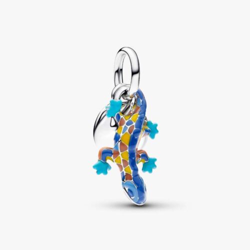Pandora Salamander & Gravierbarer Runder Anhänger Doppelter Charm-Anhänger 794916C01