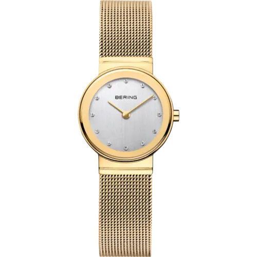 Bering Funkelnde Gebürstete Mesh-Uhr Gold 10126-334
