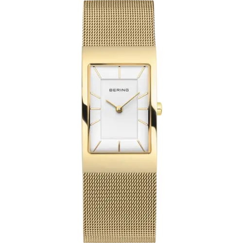 Bering Rechteckige 22 mm Mesh-Uhr Gold 10222-331-S