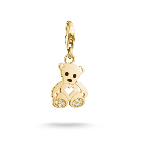 Thomas Sabo Charm Teddybär mit weißem Zirkonia – Original
