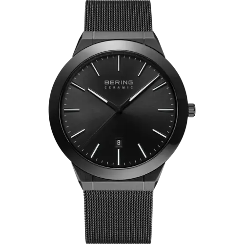 Bering Keramik Datum Mesh-Uhr Schwarz 11440-122