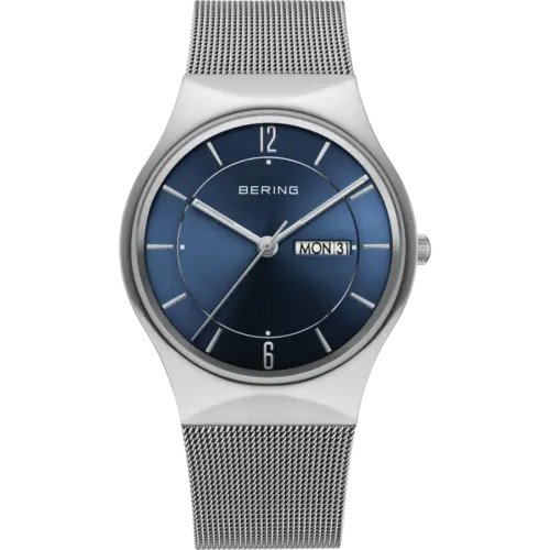 Bering Tag-Datum Sunray Mesh-Uhr Blau