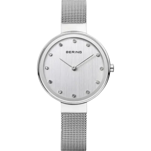 Bering Funkelnde Mesh-Uhr Silber 12034-000