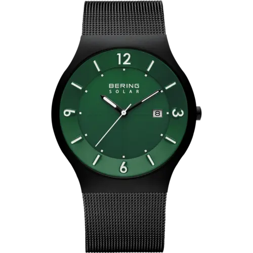 Bering Solar Datum Mesh-Uhr mit Ziffern Grün 14440-229