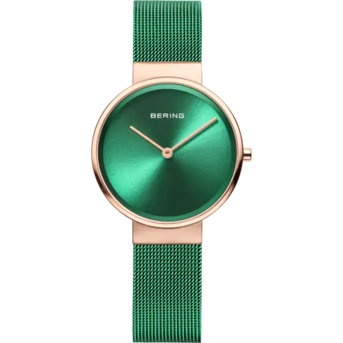 Bering Mini Sunray Mesh-Uhr Grün 14531-868
