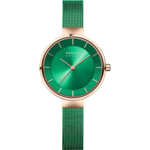 Bering Solar Sunray Charity Mesh-Uhr Grün 14631-Charity